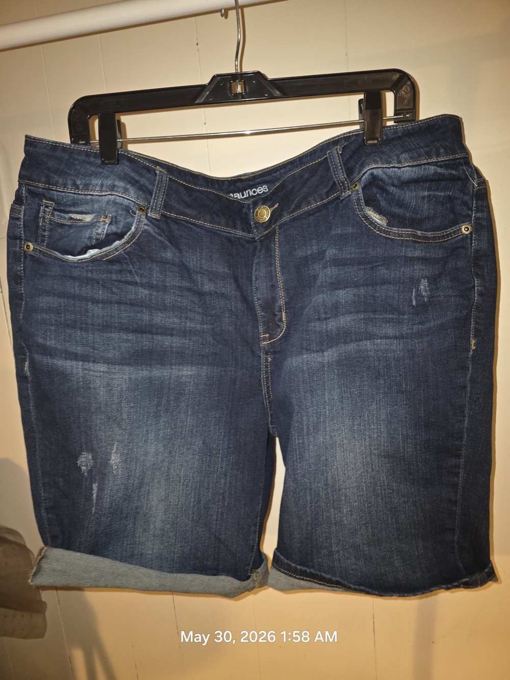Maurices Plus Size 20 Dark Wash Denim Bermuda Jean Shorts